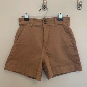 Everlane The Way-High Twill Short Size 2 Ash Brown